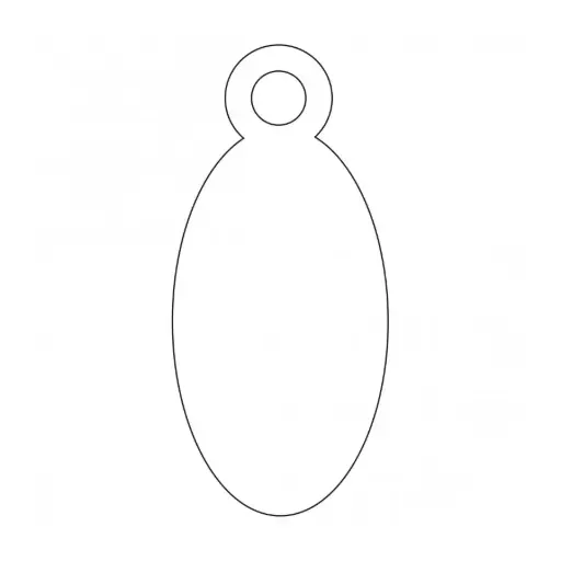 [580382] Doos 1000 etiketten ovaal met koord 11x24mm 