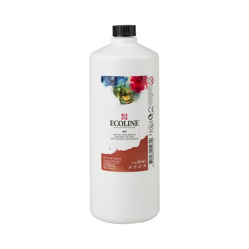 [1171411] Ecoline Vloeibare Waterverf Fles 990 ml Sienna Gebrand 411
