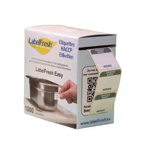 [VLFEASYDIMA] Etiketten Haccp Labelfr. (1000, Dinsdag)