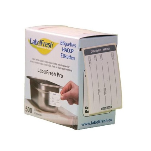 [LFPRODIMA] Etiketten Haccp Labelfr. (500, Dinsdag)