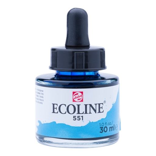 [25-551] Ecoline Vloeibare Waterverf Fles 30 Ml Hemelsblauw Licht 551