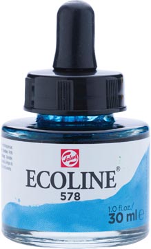 [25-578] Ecoline Vloeibare Waterverf Fles 30 ml Hemelsblauw (Cyaan) 578