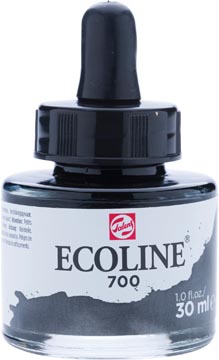 [25-700] Ecoline Vloeibare Waterverf Fles 30 ml Zwart 700
