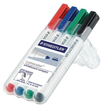 [341WP4] Etui Witbordstiften 341 Staedtler (Dikte 1,5Mm, 4 Kleuren)