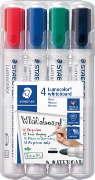 [351WP4] Etui Witbordstiften 351 Staedtler (Dikte 2,0Mm, 4 Kleuren)