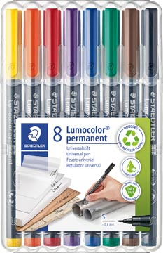 [313WP8] Etui Lumocolor Staedtler 313 Permanent (Dikte 0,4Mm 8 Kleuren) 