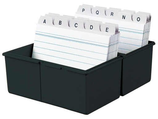 [97813] Kaartenbak-fichebak Han A8 Incl. 100 Kaarten+tab A-z Zwart