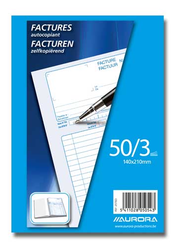 [25TB3] FACTURENBOEK (14.8X21MM, TRIPLI, NCR)