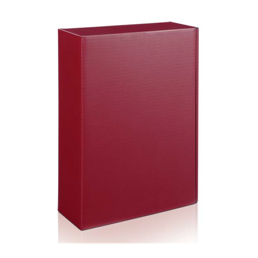 [17020022] Kartonnen geschenkdoos voor 2 flessen (0,75cl of 1l) Intenso bordeaux - 360x192x95mm