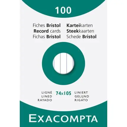 [13800B] fiches (a7 (74x105mm), wit, gelijnd)