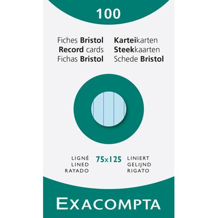 [E13811X] Fiches (75X125Mm, Blauw, Gelijnd)