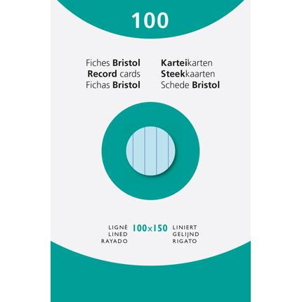 [E13812X] FICHES (100X150MM, BLAUW, GELIJND)