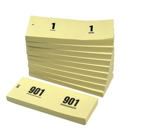 [062505] Nummerblok 42x105mm - geel - 10st