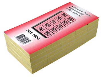 [1000VJ] Garderobeblokken Nummers Van 501 T.E.M. 1.000, Geel
