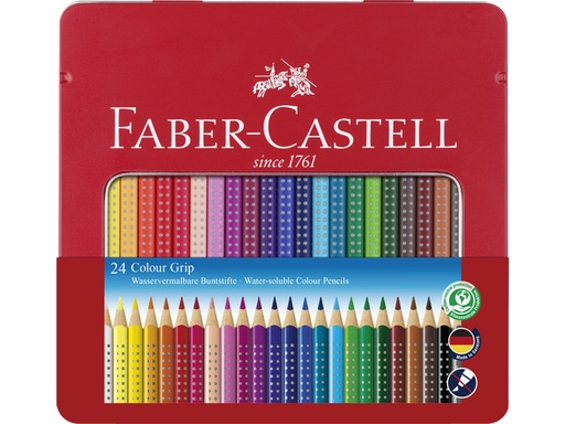 [112423] Faber Castell Kleurpotlood Grip 2001 Metalen Etui 24 Stuks