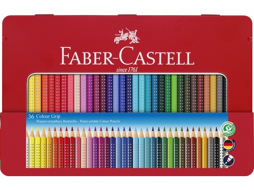 [112435] Faber Castell Kleurpotlood Grip 2001 metalen etui 36 stuks