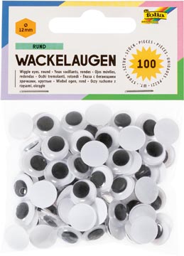 [750012] KNUTSELOOGJES 100 STUKS (ROND 12MM)