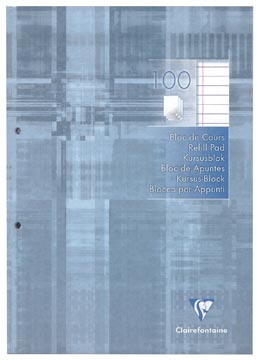 [5814C] Clairefontaine cursusblok A4 100bl 90g 2 gaten - gelijnd