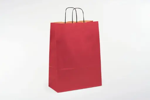 [30010114] kraftzak (24+11x31cm, rood, 50, gelijnd)