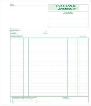 [E53160] Leveringbook (21X18Cm, 2-Voud)