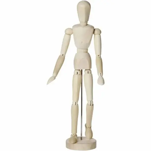 [22160] Model Gemaakt Van Gepolijst Hardhout, Man, H. 30Cm