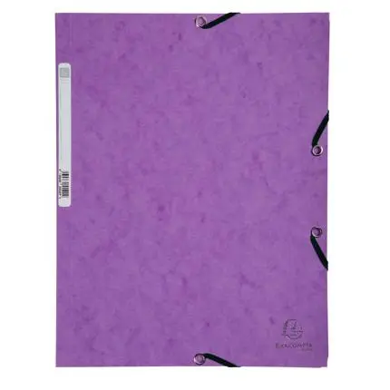 [E55508E] elastomap 3 kleppen in glanskarton met rugetiket, 400g/m2 - a4 - paars