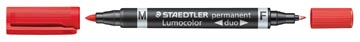 [348-2] Lumocolor Staedtler 348 Duo Permanent (Dikte 0,6Mm- 1,5Mm Rood)