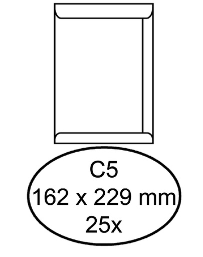 [762036] Omslagen 25 Stuks (162X229Mm, Wit)