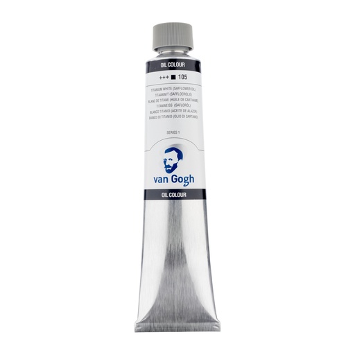 [02081053] Van Gogh Olieverf Tube 200 Ml Titaanwit (Saffloerolie) 105