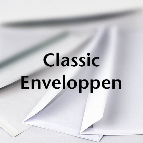 [01226700] Classic Enveloppen - Wit - 114X229Mm 500 Stuks - Zelfklevend - Zonder Venster - Rechte Klep
