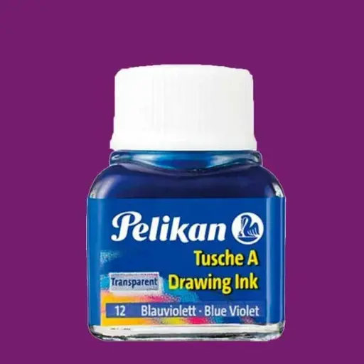 [523-12] Tekeninkt Oost-indisch fles (blauw violet)