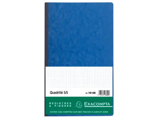 [E*7610] Exacompta Piqure/Register, 32X19,5Cm, Geruit 5X5, Verticaal, 80 Genummerde Blz 