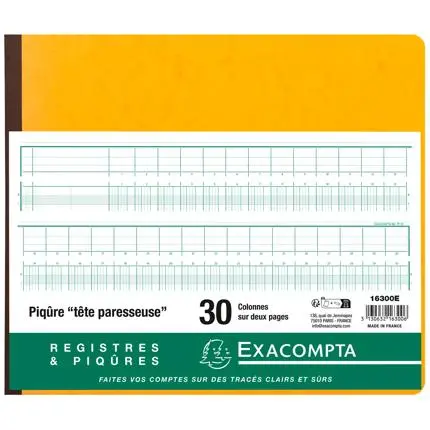 [E16300] Register 27X32Cm - Uitgesneden Hoofd - 30 Kolommen Op 2 Pagina'S - 31 Lijnen - 80 Blad - Geassorteerde Kleuren