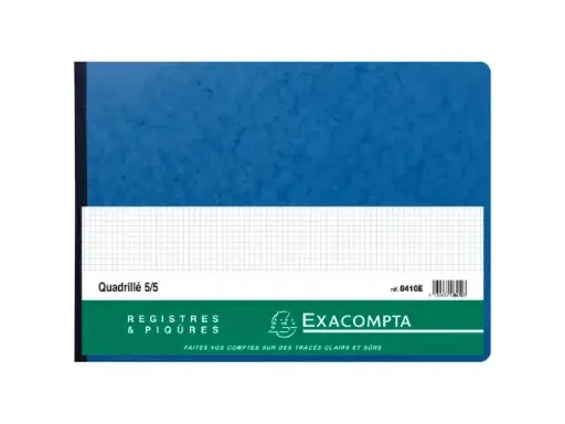 [E*8410] Exacompta Piqure/Register, 28X38Cm, Geruit 5X5, Horizontaal, 80 Genummerde Blz 