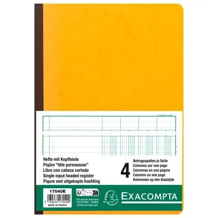 [E17040] Register Met Uitgesneden Hoofd - 29,7X21Cm - 4 Kolommen Op 1 Pagina - 34 Lijnen - 80 Blad - Geassorteerde Kleuren