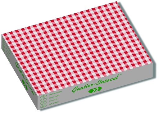 [P075] placemats 500 stuks (red geruit) 30x39cm