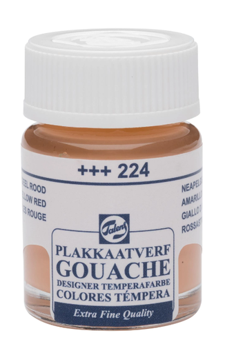 [22-224] Talens Gouache Extra Fine Quality Fles 16 Ml Napelsgeel Rood 224
