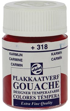 [22-318] Talens Gouache Extra Fine Quality Fles 16 Ml Karmijn 318