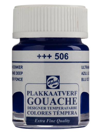 [22-506] Talens Gouache Extra Fine Quality Fles 16 ml Ultramarijn Donker 506
