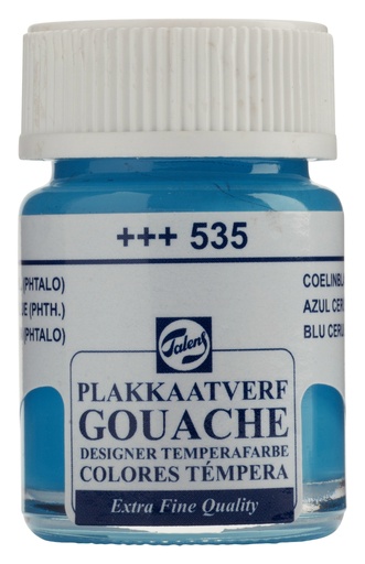 [22-535] Talens Gouache Extra Fine Quality Fles 16 Ml Ceruleumblauw (Phtalo) 535