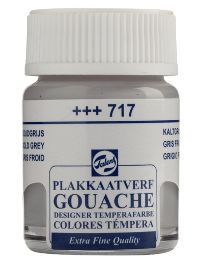 [22-717] Talens Gouache Extra Fine Quality Fles 16 Ml Koudgrijs 717