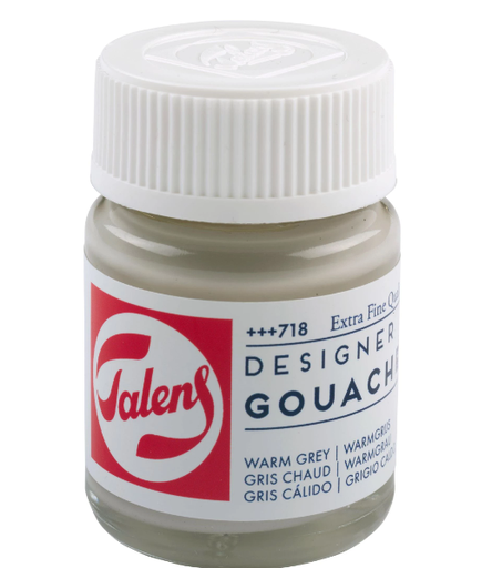 [22-718] Talens Gouache Extra Fine Quality Fles 16 ml Warmgrijs 718