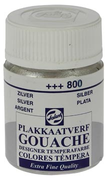 [22-800] Talens Gouache Extra Fine Quality Fles 16Ml Zilver 800