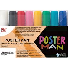 [PMA120V8] POSTERMAN SET KRIJTSTIFTEN (DIK)