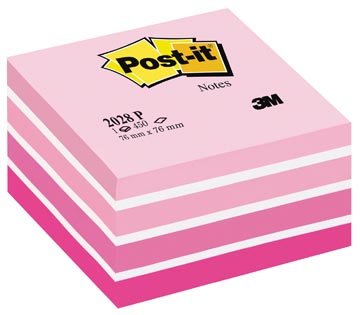 [2028P] Memoblok Post-It 2028 76X76Mm Kubus Pastel Roze