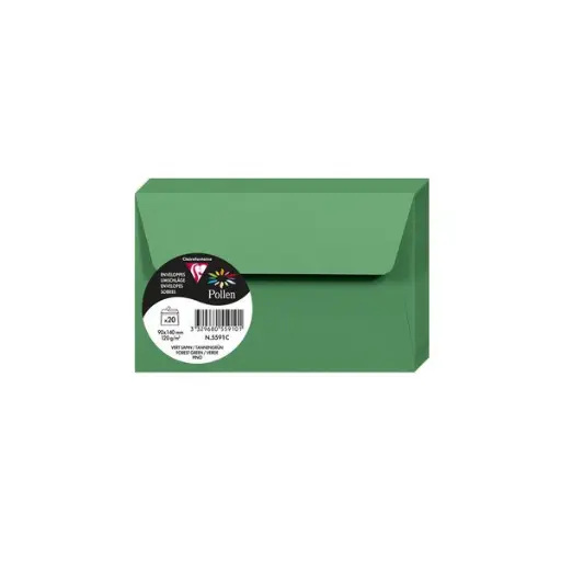 [E*5591] Pollen, 20 Enveloppen 120G, 90X140Mm - Donkergroen