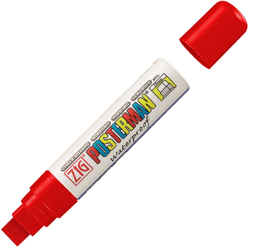 [PMA120R] POSTERMAN  KRIJTSTIFT (DIK, ROOD)