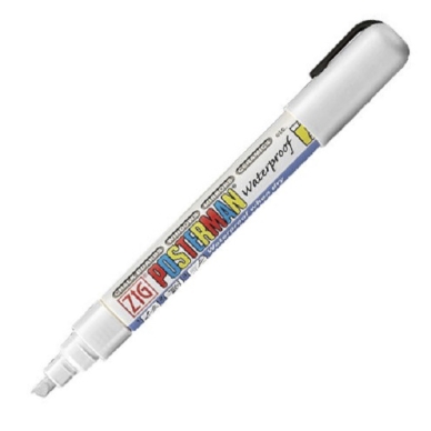 [PMA50W] POSTERMAN  KRIJTSTIFT (FIJN, WIT)