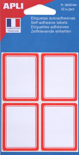 [111959] SCHOOLETIKETTEN 38X50MM 32STUKS (ROOD)