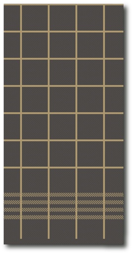 [G812] Point 2 Point Servetten, Handdoek Zwart&Goud, 40X40Cm, 1/8, 30St, 100% Recycle